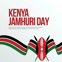 Kenia jamhuri dag viering vlag lint met embleem vector