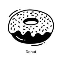 donut tekening icoon ontwerp illustratie. voedsel en drankjes symbool Aan wit achtergrond eps 10 het dossier vector