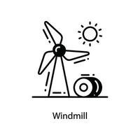 windmolen tekening icoon ontwerp illustratie. landbouw symbool Aan wit achtergrond eps 10 het dossier vector