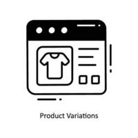 Product variaties tekening icoon ontwerp illustratie. ecommerce en boodschappen doen symbool Aan wit achtergrond eps 10 het dossier vector