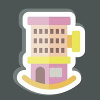 sticker hotel. verwant naar sticker gebouw symbool. gemakkelijk ontwerp bewerkbaar. gemakkelijk illustratie vector