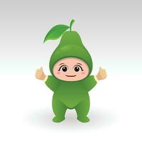 vector avocado fruit kawaii tekenfilm karakter vector grappig avocado fruit kawaii illustratie