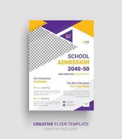 flyer voor kinderen, flyer-sjabloon voor toelating tot school vector