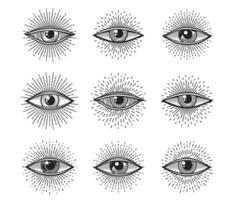 voorzienigheid illuminati oog. tatoeëren, occult symbool vector