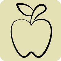 icoon appel. verwant naar fruit en groente symbool. hand- getrokken stijl. gemakkelijk ontwerp bewerkbaar. gemakkelijk illustratie vector