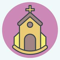 icoon kerk. verwant naar icoon gebouw symbool. kleur maat stijl. gemakkelijk ontwerp bewerkbaar. gemakkelijk illustratie vector