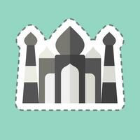 sticker lijn besnoeiing taj mahal. verwant naar Indië symbool. gemakkelijk ontwerp bewerkbaar. gemakkelijk illustratie vector