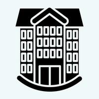 icoon school. verwant naar icoon gebouw symbool. glyph stijl. gemakkelijk ontwerp bewerkbaar. gemakkelijk illustratie vector