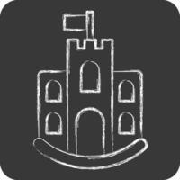 icoon kasteel. verwant naar icoon gebouw symbool. krijt stijl. gemakkelijk ontwerp bewerkbaar. gemakkelijk illustratie vector