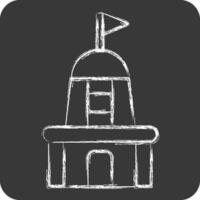 icoon tempel. verwant naar Indië symbool. krijt stijl. gemakkelijk ontwerp bewerkbaar. gemakkelijk illustratie vector