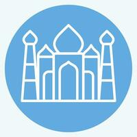 icoon taj mahal. verwant naar Indië symbool. blauw ogen stijl. gemakkelijk ontwerp bewerkbaar. gemakkelijk illustratie vector