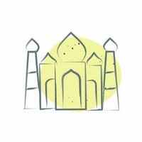 icoon taj mahal. verwant naar Indië symbool. kleur plek stijl. gemakkelijk ontwerp bewerkbaar. gemakkelijk illustratie vector