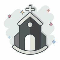 icoon kerk. verwant naar icoon gebouw symbool. grappig stijl. gemakkelijk ontwerp bewerkbaar. gemakkelijk illustratie vector