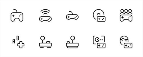 gamepad, joypad, icoon set. gamepads. video spel controleur, lineair pictogrammen. bewerkbare hartinfarct. lijn, stevig, vlak lijn, dun stijl en geschikt voor web bladzijde, mobiel app, ui, ux ontwerp. vector