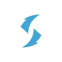 brief s pijl recycle icoon logo vector sjabloon