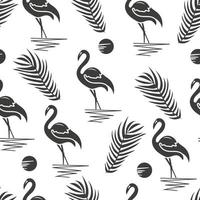 naadloos patroon met flamingo, palmtak vector