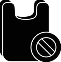 Nee plastic zak verbieden glyph icoon ontwerp stijl vector