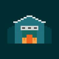 pixel garage huis vector