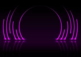 paars neon laser cirkels technologie achtergrond vector