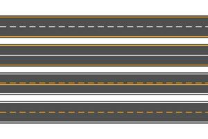 horizontaal asfalt weg vector geïsoleerd Aan wit achtergrond.