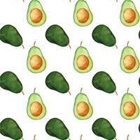 waterverf avocado naadloos patroon achtergrond voor vers keuken ontwerp vector