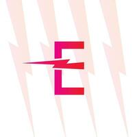 e brief logo met de elektrisch teken, elektriciteit logo, macht energie logo, en icoon vector