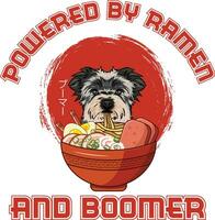 ramen sushi boomer hond t-shirt vector