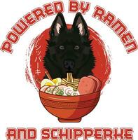 ramen sushi schipperke hond ontwerpen zijn breed in loondienst aan de overkant divers artikelen. vector