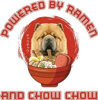 ramen sushi chow chow hond t-shirt vector