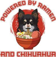 ramen sushi chihuahua hond t-shirt vector