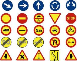 tekens of verkeer symbolen in bouw vector