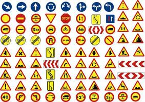tekens of verkeer symbolen in bouw vector