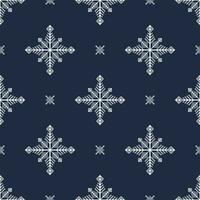 blauw - wit etnisch bloemen meetkundig patroon. sneeuwvlokken meetkundig pixel motief naadloos patroon. nordic hygge patroon gebruik voor kleding stof, textiel, huis decoratie elementen, bekleding, inpakken. vector