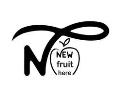 fruit merk logo voor boodschappen verpakking landbouw winkels, en reclame vector