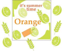 zomer citroen met blad gebruik plezier, partij, kamp, uitverkoop, vakantie en anderen vector