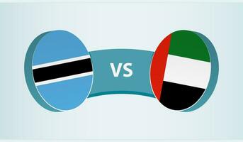 botswana versus Verenigde Arabisch emiraten, team sport- wedstrijd concept. vector