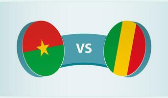 Burkina faso versus Mali, team sport- wedstrijd concept. vector