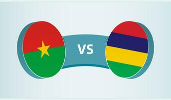 Burkina faso versus mauritius, team sport- wedstrijd concept. vector