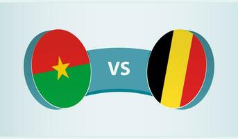 Burkina faso versus belgië, team sport- wedstrijd concept. vector