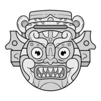 cultuur hoofd standbeeld barong of tiki masker trofisch teken van Polynesisch. illustratie ontwerp mooi zo voor tatoeages, poster element of afdrukken vector