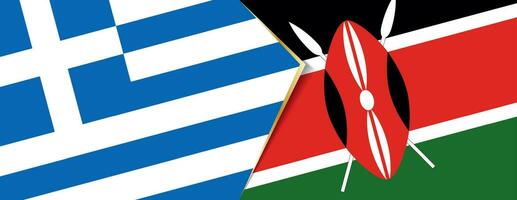 Griekenland en Kenia vlaggen, twee vector vlaggen.