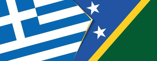 Griekenland en Solomon eilanden vlaggen, twee vector vlaggen.