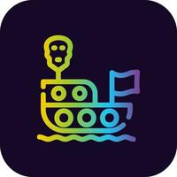 piraten schip creatief icoon ontwerp vector