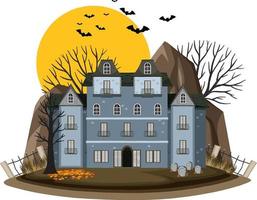 Halloween spookhuis op witte achtergrond vector