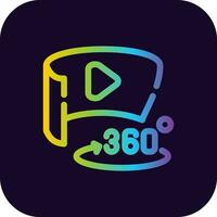 360 mate video creatief icoon ontwerp vector