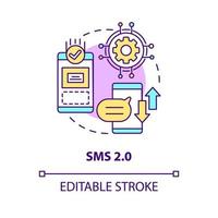 sms 2.0 concept icoon vector