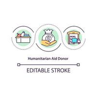 humanitaire hulp donor concept icoon. vector