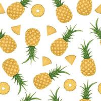 naadloos handgetekend tropisch ananaspatroonontwerp vector