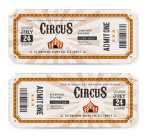 Vintage circus ticket terug en voorzijde vector