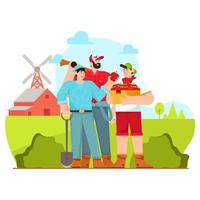 boeren klaar om te boeren illustratie vector